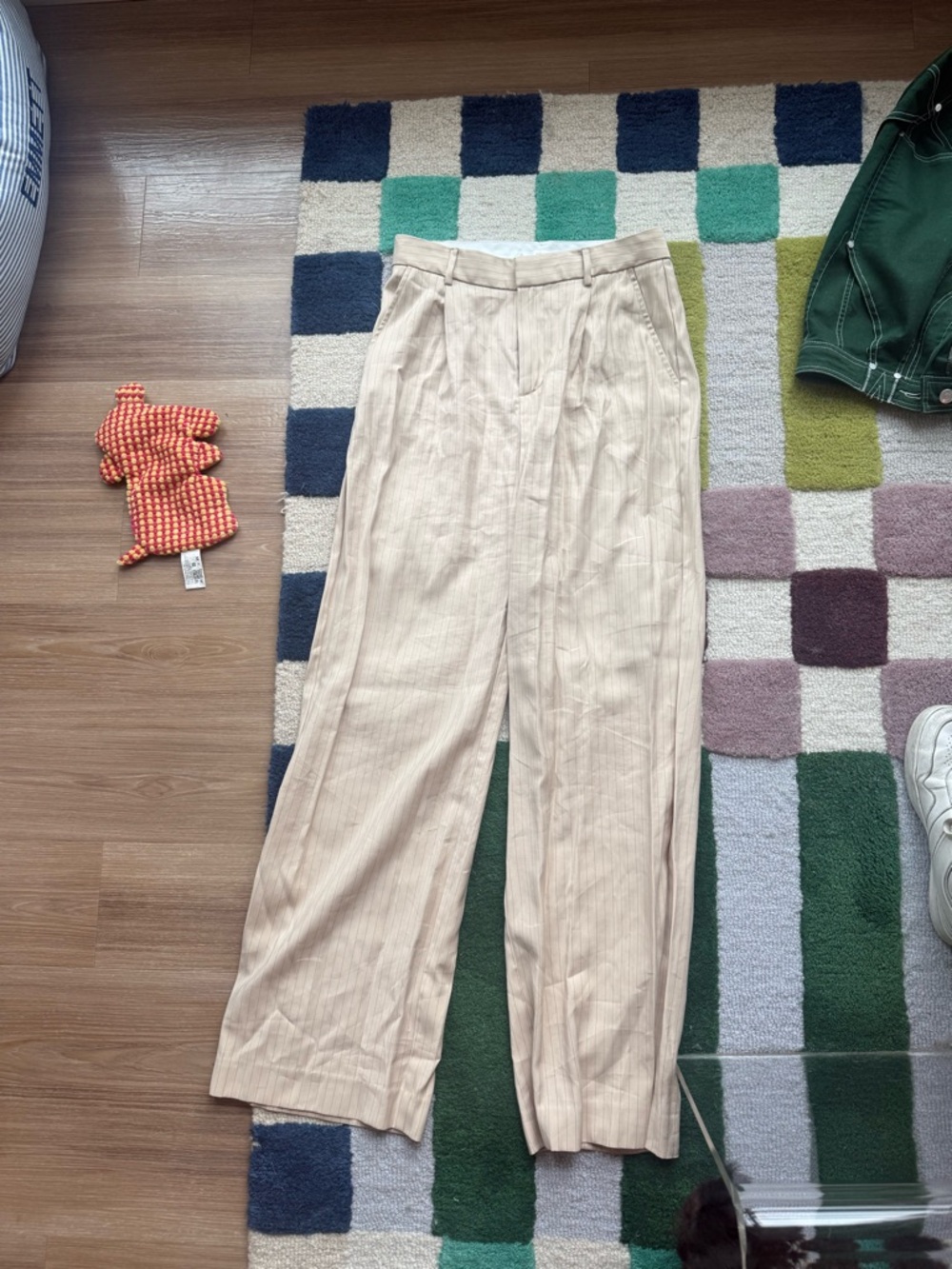 Mango Beige Wide-Leg Pants